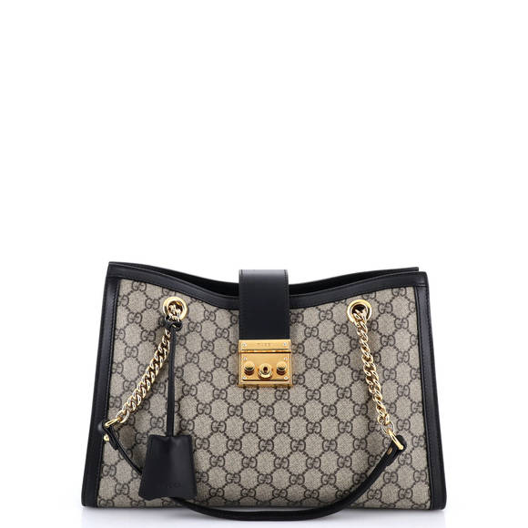 Gucci Medium Padlock Chain Tote GG Coated Canvas with Leather - Picture 1 of 5